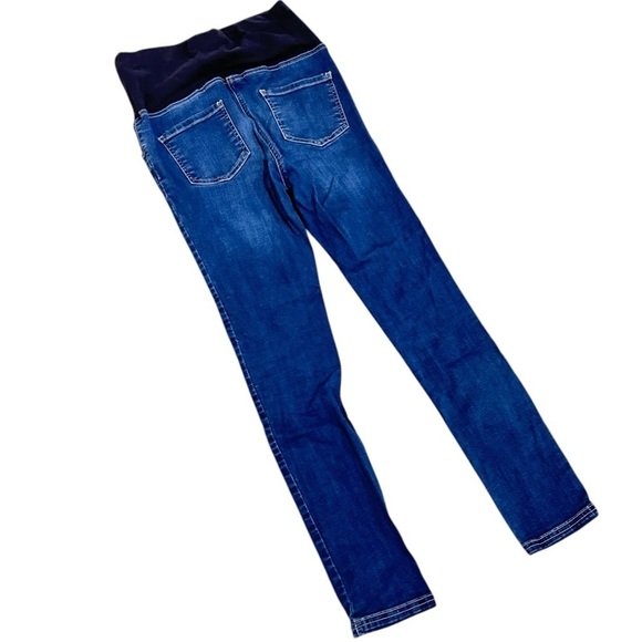 Jojo Maman Bebe Maternity skinny Blue mid tone stretchy Jeans belly band size 8 - Picture 6 of 10